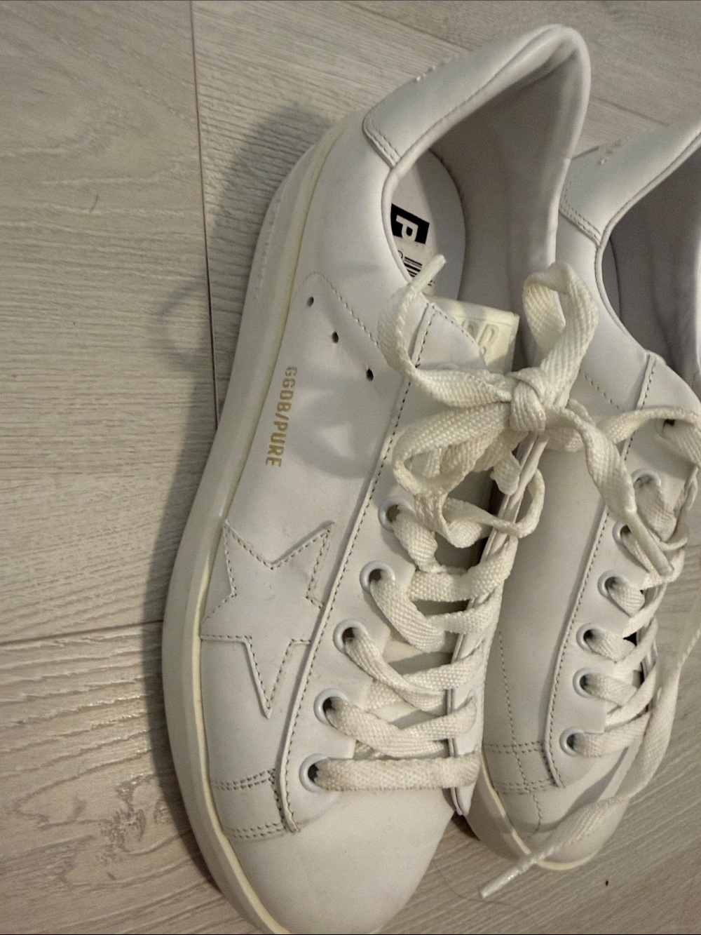 Golden Goose White Platform Lace-Up Sneakers